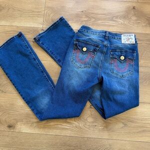 True Religion Becca Bootcut Jeans 26 Pink Rhinestones